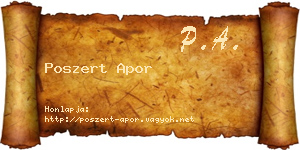 Poszert Apor névjegykártya